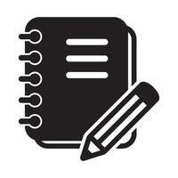 Notebook with pencil icon. Notepad with pencil icon. vector