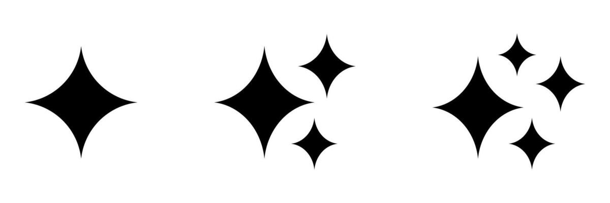 Star icons. Shine icons set. Twinkling stars.