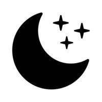 Night icon. Crescent moon with stars icon, moon symbol. vector