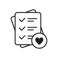 Wishlist icon in line style. vector