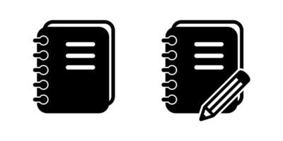 Notebook with pencil icons. Notepad with pencil icon. Notepad icon. vector