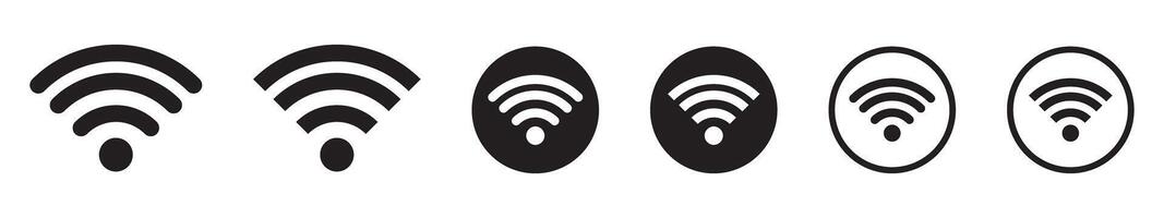 Wi-fi icons set, wi-fi sign in circle. vector