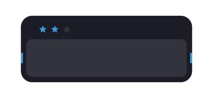 Modern Feedback Module in Dark Theme. Dark UI Rating Panel with Three Blue Stars. Minimal Interface Review Bar with Star Icons. vector