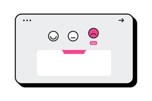 Customer Feedback UI with Emoji Ratings. User Review Popup with Positive, Neutral, and Negative Options. vector