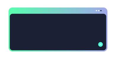 Gradient Tech UI Window with Rounded Corners. Futuristic Interface Box with Navigation Icon. Minimal Modern HUD Display Frame vector