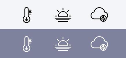 Weather icon symbol - clean and modern Weather and day prediction icon vector