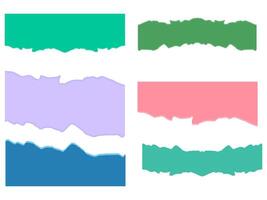 Collection of Torn Paper Elements in Earthy and Vibrant Tones for Creative Design vector