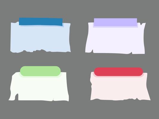 Colorful Torn Paper Sticky Notes Collection for Digital Organization and Reminders