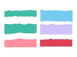 Colorful Horizontal Torn Paper Banner Set for Dynamic Web and Print Layouts vector