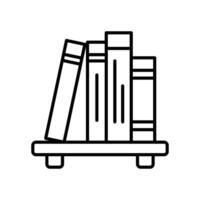 Bookshelf icon for literature and library vector