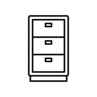 File cabinet icon for storing office document files vector
