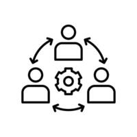 Team collaboration icon for working in one management vector