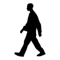 silhouette of a man walking on a white background vector