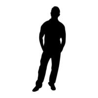 A silhouette of a man standing in a pose vector
