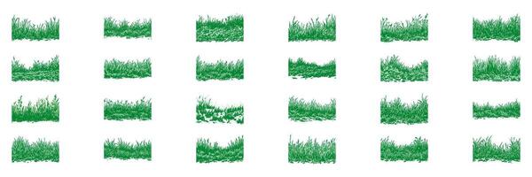 Grass Silhouette Variations Set. Nature And Landscaping Design Collection. Isolated Illustration vector