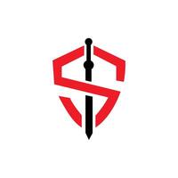 Simple letter S with Sword logo. Sword logo. initial letter S with sword combination. flat design logo template. Suitable for business. vector