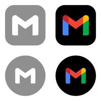 set of gmail icons on transparent background vector