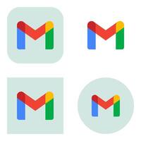 gmail icon with green background on transparent background vector