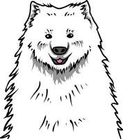 A drawing of a white dog with a big nose vector