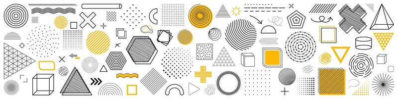 Set of Geometrical Graphic Elements on White Background vector