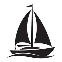 Sailboat icon, logo Black silhouettes on white background vector