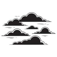 Black and white clouds on a white background vector