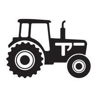 Tractor Black silhouettes icon. Pictogram tractor, side view. with white background vector
