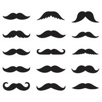 Black silhouettes mustache icons. with white background vector