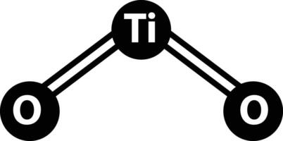 Titanium dioxide molecule. TiO2 titanium dioxide molecule sign. Titania molecule TiO2 consisting of titanium and oxygen symbol. flat style. vector