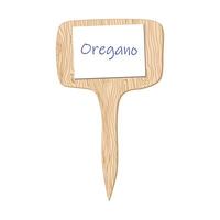 Rectangular Wooden Garden Marker with Paper Insert vector
