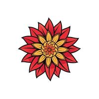Abstract floral design with red and yellow petals illustration vector