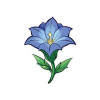 Illustration of a stylized blue flower on white background vector