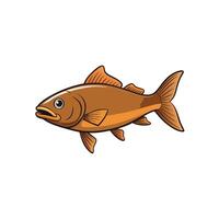 Illustration of a single goldfish swimming in a cartoon style vector