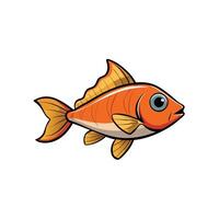 Cartoon goldfish with fins swimming on a white background vector