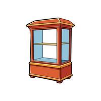 Classic display case illustration with warm tones and design vector