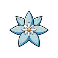 Isolated abstract blue flower illustration on white background vector