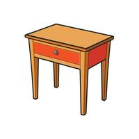 Cartoon style bedside table with one drawer illustration vector