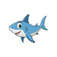 Cartoon shark swimming with a happy expression on its face vector