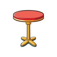 Cartoon illustration of a small round table with red surface vector