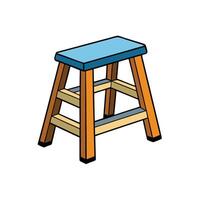 Cartoon style step stool with colorful components and black outlines vector