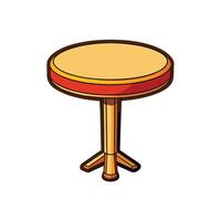 Cartoon Style Round Table with Three Leg Base vector