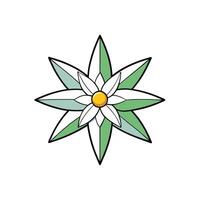 Geometric floral design with contrasting colors and bold outlines vector