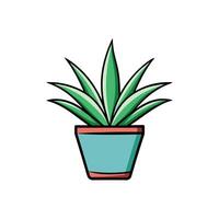 Stylized potted plant icon with geometric design elements vector