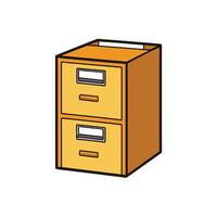 Illustration of twodrawer filing cabinet with label holders vector