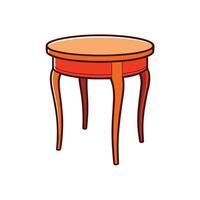 Stylized vintage oval end table with curved legs vector