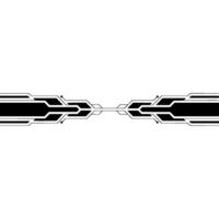 Abstract Tech Line, Modern , Futuristic Border on White vector