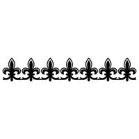 Fleurdelis Border Elegant Black on White Pattern vector