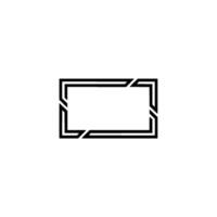 Minimalist Black Frame on White Modern Geometric Element vector