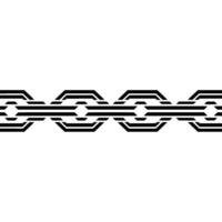 Geometric Chain Pattern Border on White Background vector
