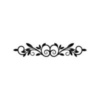 Elegant Black Leafy Scroll Ornament on White Background vector